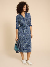 Load image into Gallery viewer, White Stuff UK Annie Jersey Shirt Dress Navy Print
