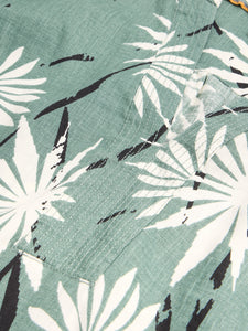 White Stuff UK June Linen Shift Dress Green Print