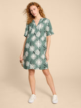 Load image into Gallery viewer, White Stuff UK June Linen Shift Dress Green Print
