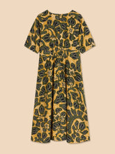 Load image into Gallery viewer, White Stuff UK Kate Linen Blend Dress Chartruese Print
