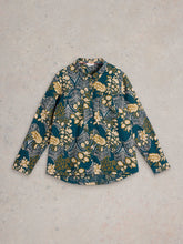 Load image into Gallery viewer, White Stuff UK Sophie Organic Cotton Shirt Teal Print
