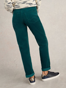 White Stuff UK Brooke Straight Cord Trouser Dk Green