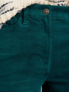 White Stuff UK Brooke Straight Cord Trouser Dk Green