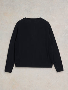 White Stuff UK Luna V-Neck Cardi Pure Black