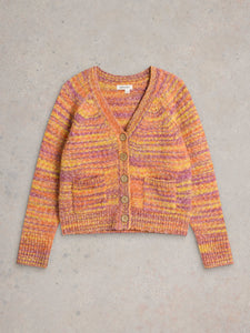 White Stuff UK Cindy Space Dye Cardi Orange Multi