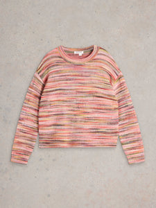 White Stuff UK Rosie Space Dye Sweater Pink Multi