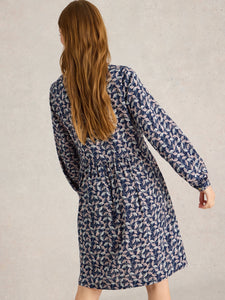 White Stuff UK Penelope Eco Vero Dress Navy Print