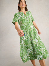 Load image into Gallery viewer, White Stuff UK Iris Linen Dress Green Print
