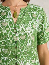 Load image into Gallery viewer, White Stuff UK Iris Linen Dress Green Print
