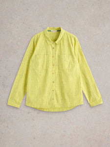 White Stuff UK Sophie Organic Cotton Shirt Lime Multi