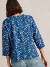 Load image into Gallery viewer, White Stuff UK Rae Organic Cotton Shirt Blue Print
