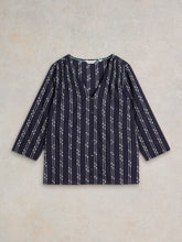 Load image into Gallery viewer, White Stuff UK Rae Organic Cotton Shirt Navy
