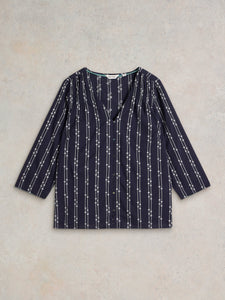 White Stuff UK Rae Organic Cotton Shirt Navy