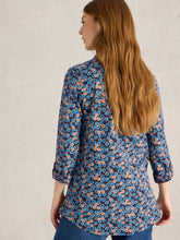 Load image into Gallery viewer, White Stuff UK Annie Longline Shirt Blue Print
