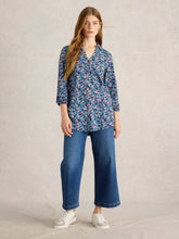 Load image into Gallery viewer, White Stuff UK Annie Longline Shirt Blue Print
