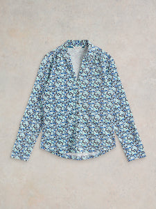 White Stuff UK Annie Jersey Shirt Blue Multi