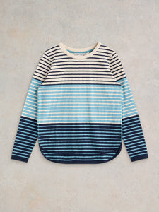 White Stuff UK Clara Tee Blue Multi