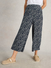 Load image into Gallery viewer, White Stuff UK Lisette Crinkle Culotte Navy Print
