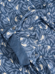 White Stuff UK Annie Jersey Shirt Dress Blue Print