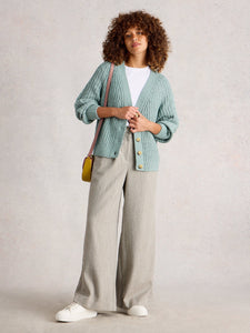White Stuff UK Sally Slub Cardigan Dusty Green