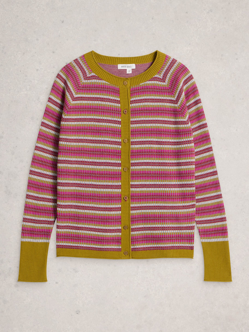 White Stuff UK Lulu Pattern Cardi Pink Multi