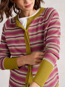 White Stuff UK Lulu Pattern Cardi Pink Multi