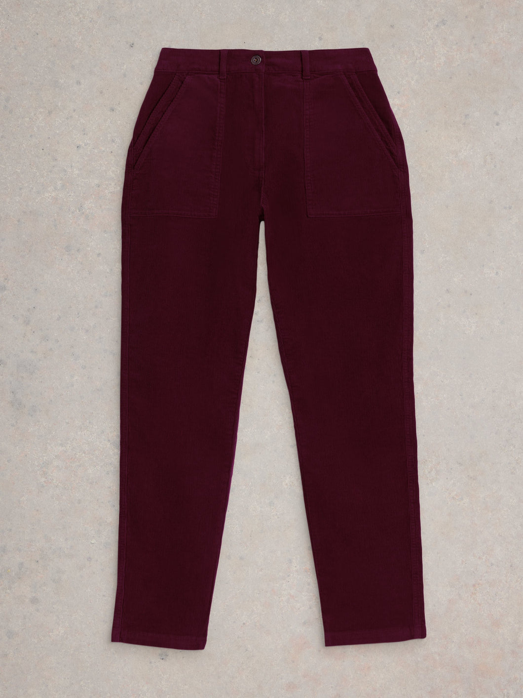 White Stuff UK Twister Cord Trouser Dk Plum