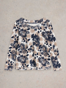 White Stuff UK Lulu Print Cardi Natural Multi