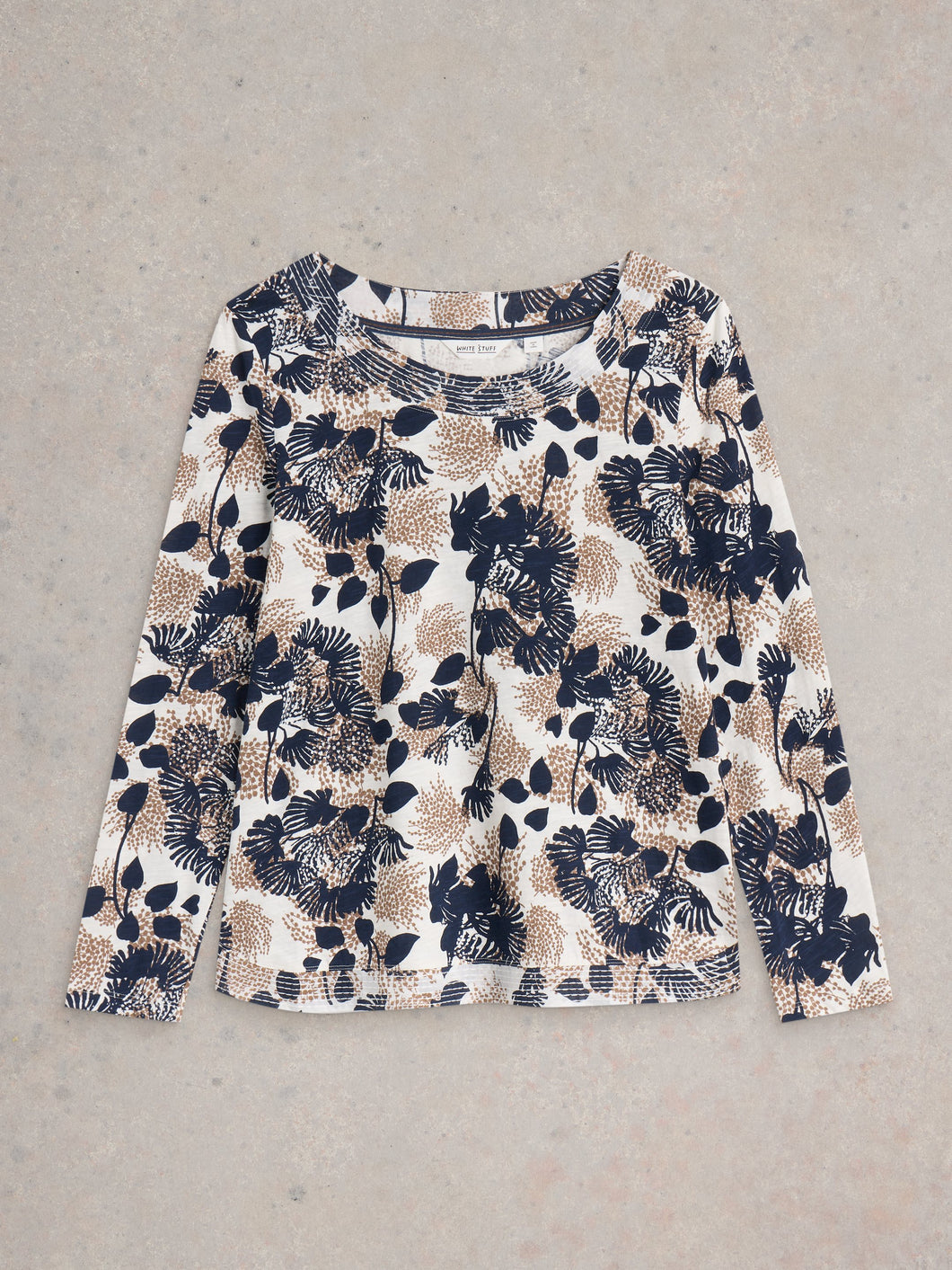White Stuff UK Lulu Print Cardi Natural Multi