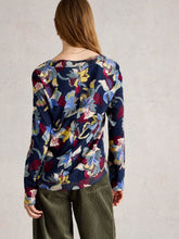 Load image into Gallery viewer, White Stuff UK Weaver Tee Navy Print
