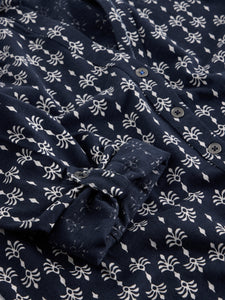 White Stuff UK Annie Jersey Shirt Navy Print