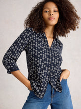 Load image into Gallery viewer, White Stuff UK Annie Jersey Shirt Navy Print
