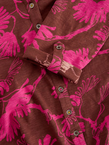 White Stuff UK Annie Jersey Shirt Plum Print