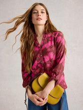 Load image into Gallery viewer, White Stuff UK Annie Jersey Shirt Plum Print
