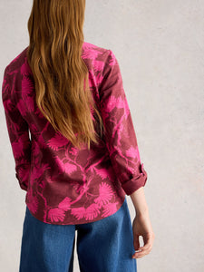 White Stuff UK Annie Jersey Shirt Plum Print