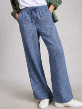 Load image into Gallery viewer, White Stuff UK Ally Linen Wide Leg Trouser Chambray Blue
