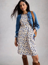 Load image into Gallery viewer, White Stuff UK Olivia Jersey Dress Blue Print

