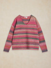 Load image into Gallery viewer, White Stuff UK Space Dye V Neck Sweater Pink Multi
