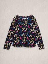 Load image into Gallery viewer, White Stuff UK Weaver Notch Tee Navy Print
