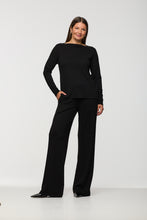 Load image into Gallery viewer, Beddome Luxe Rib Boat Neck Top Black
