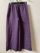 Load image into Gallery viewer, Pistache Crop Linen Pant Deep Violet
