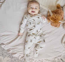 Load image into Gallery viewer, Petit Lem Highland Cow LunaKnit Sleeper Beige
