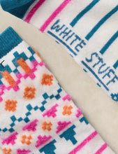 Load image into Gallery viewer, White Stuff UK Fluffy Fairisle Ankle Sock Ivory Multi

