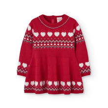 Load image into Gallery viewer, Boboli Fairisle Red Sweaterknit Dress and Tights
