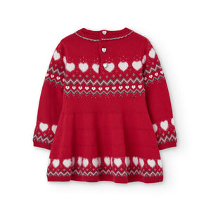 Boboli Fairisle Red Sweaterknit Dress and Tights