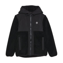 Load image into Gallery viewer, Color Kids Sherpa Fleece Hooded Jacket Black

