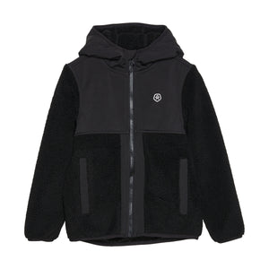 Color Kids Sherpa Fleece Hooded Jacket Black