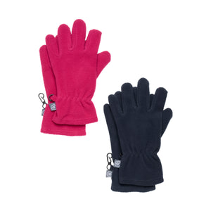 Color Kids Fleece 2-Pack Gloves Vivacious Pink/Navy