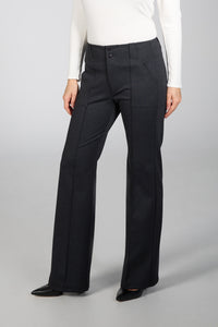 Beddome Wide Leg Ponte Pant Black Grey Check