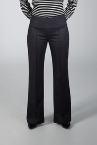 Beddome Pintuck Wide Leg Pant Black Mix